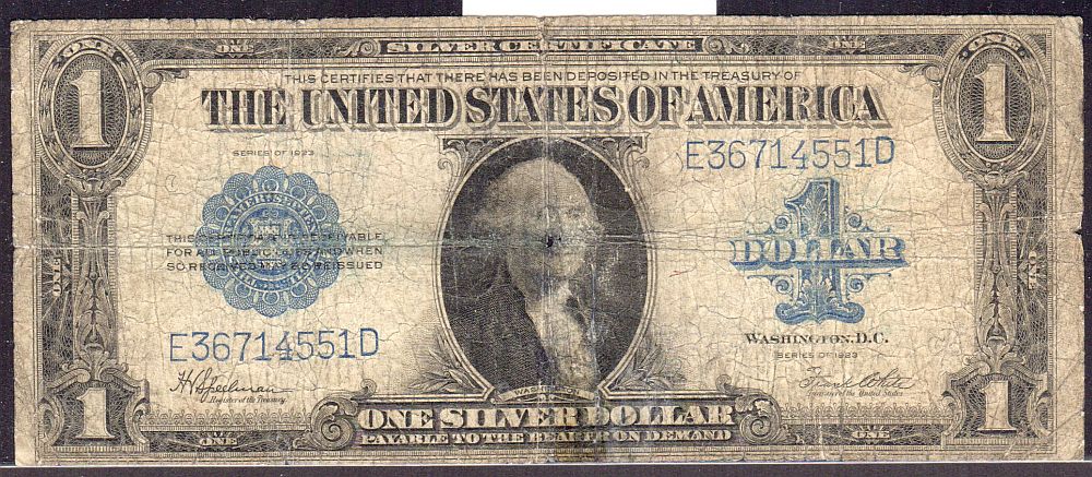 Fr.237, 1923 $1 Silver Certificate, E36714551D, Good